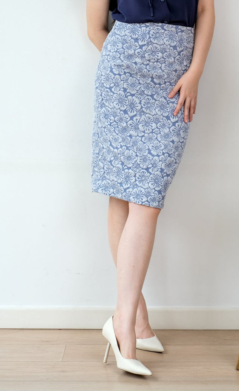 Kai Jacquard Pencil Skirt