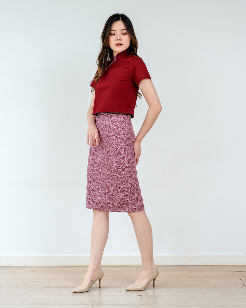 Kai Jacquard Pencil Skirt