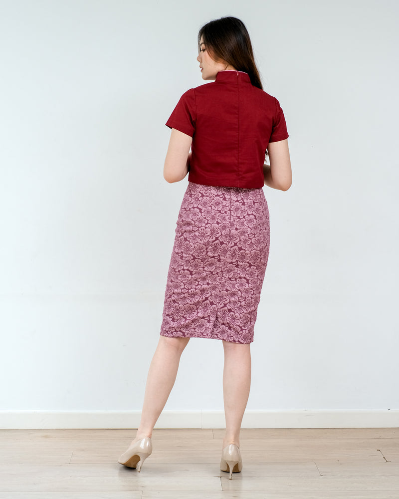 Kai Jacquard Pencil Skirt
