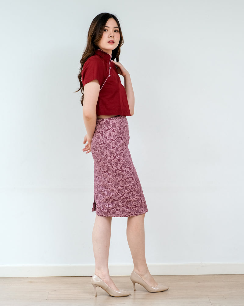 Kai Jacquard Pencil Skirt