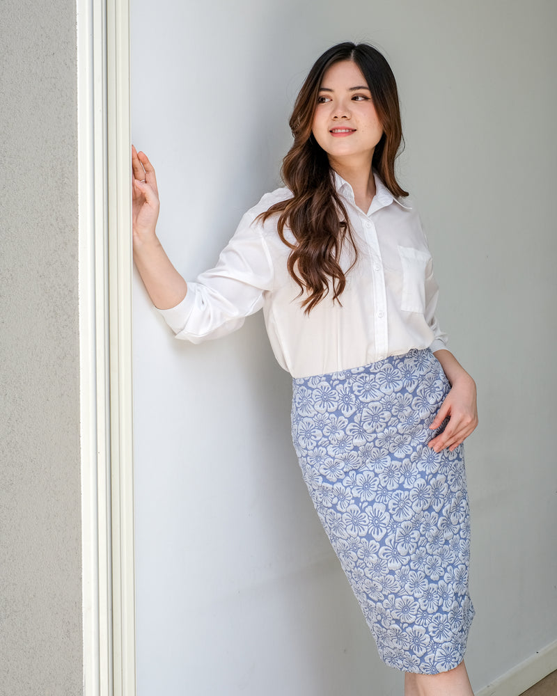 Kai Jacquard Pencil Skirt