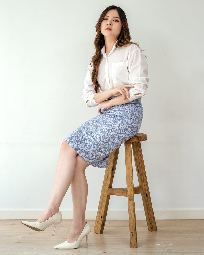 Kai Jacquard Pencil Skirt