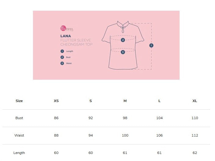 Lana Flutter Sleeve Cheongsam Top