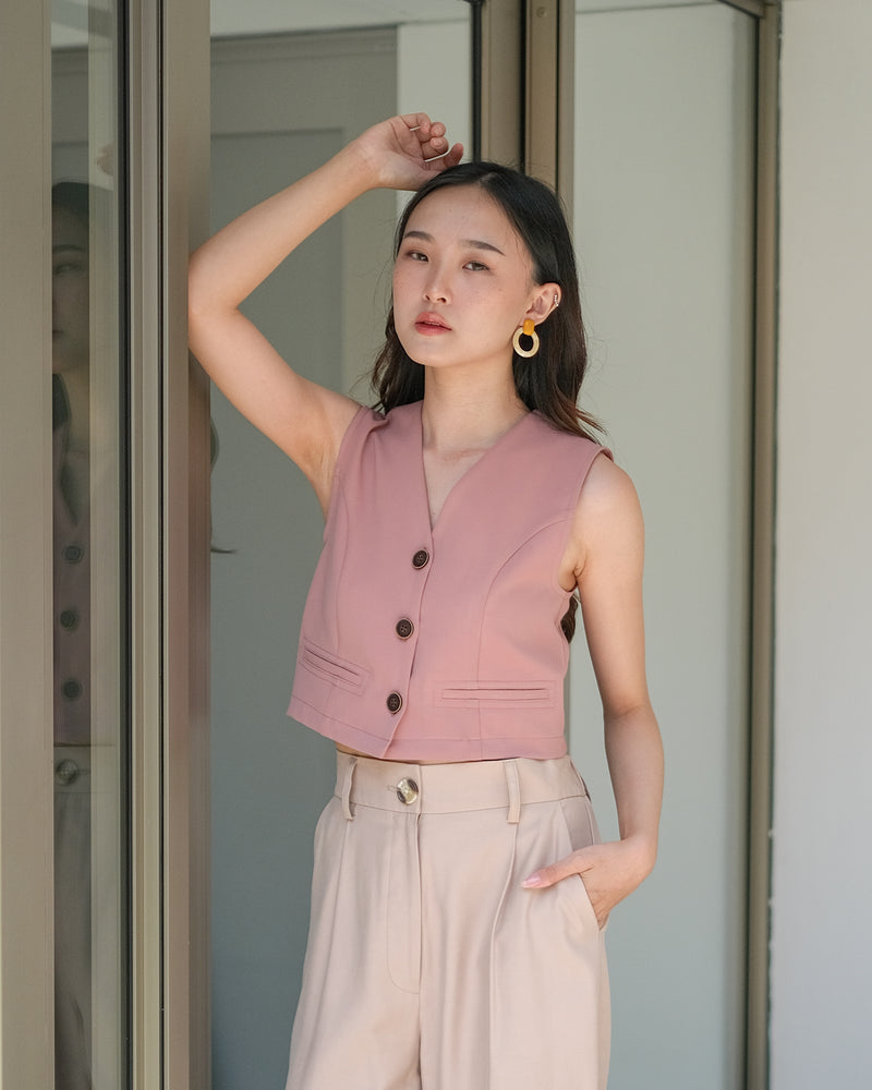 Devina V-Neck Cropped Vest