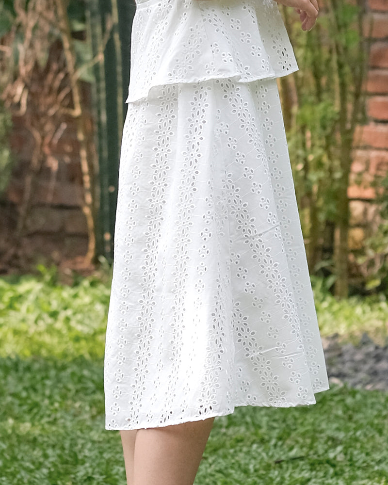 Miley Cotton Eyelet Embroidery Skirt