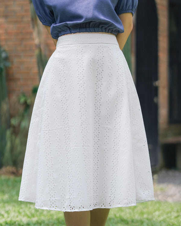 Miley Cotton Eyelet Embroidery Skirt