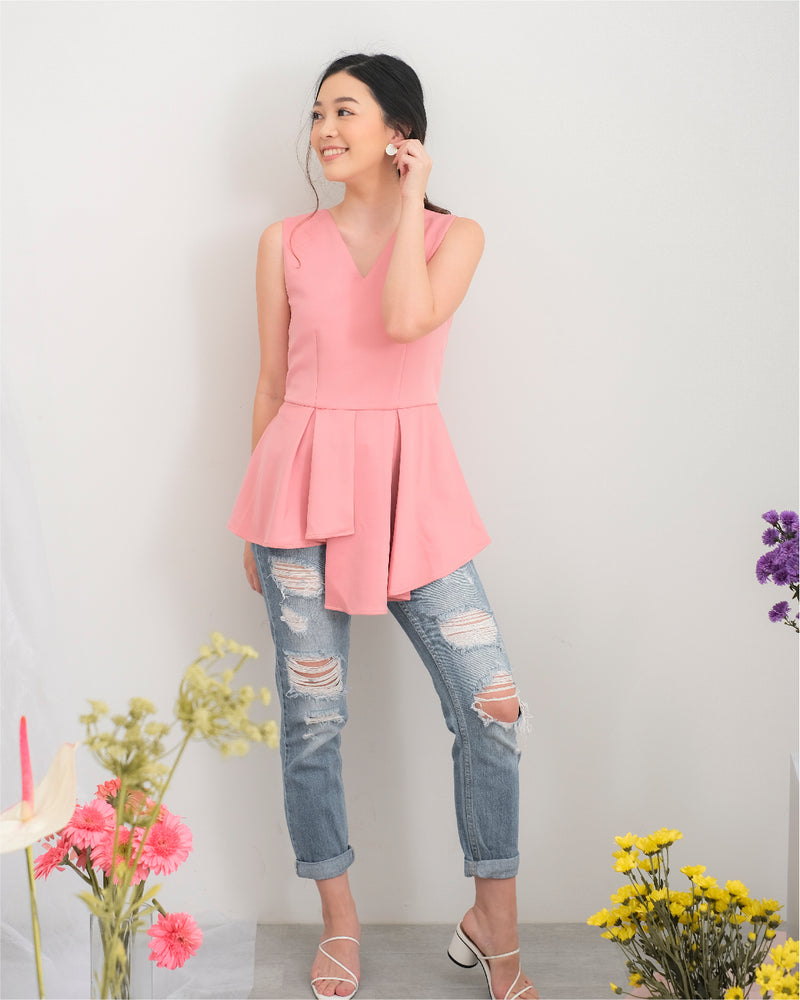 Kaylee Asymmetrical Peplum Top