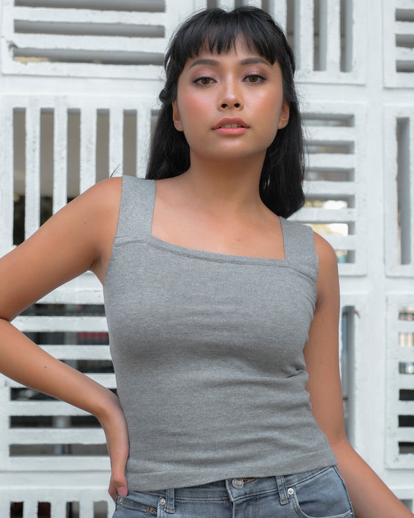Lexi Square Neck Fitted Knit Tank Top